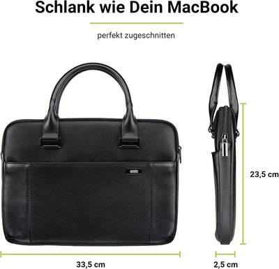 Artwizz Leather Bag - Ledertasche für [MacBook Air Pro 13 14 15 16 Zoll] - Notebook Tasche mit Zubeh