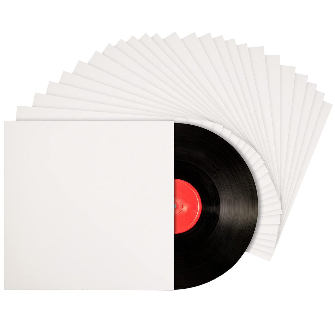 Belle Vous Weisse Schallplatten Hüllen Vinyl Hüllen 12 Zoll (25 Stk) – LP Hüllen 31x31cm – LP Schutz