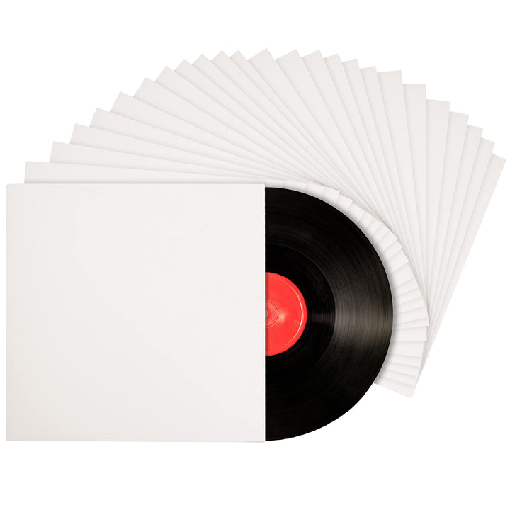 Belle Vous Weisse Schallplatten Hüllen Vinyl Hüllen 12 Zoll (25 Stk) – LP Hüllen 31x31cm – LP Schutz