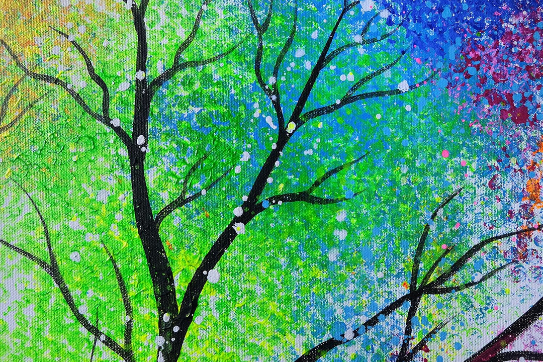 Monica Mirafiori I 100% HANDGEMALT I Gemälde MultiColor Tree 100x50cm | Gemälde Handgemalt | Acrylge