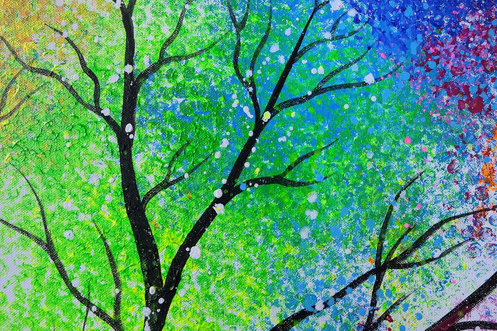 Monica Mirafiori I 100% HANDGEMALT I Gemälde MultiColor Tree 100x50cm | Gemälde Handgemalt | Acrylge