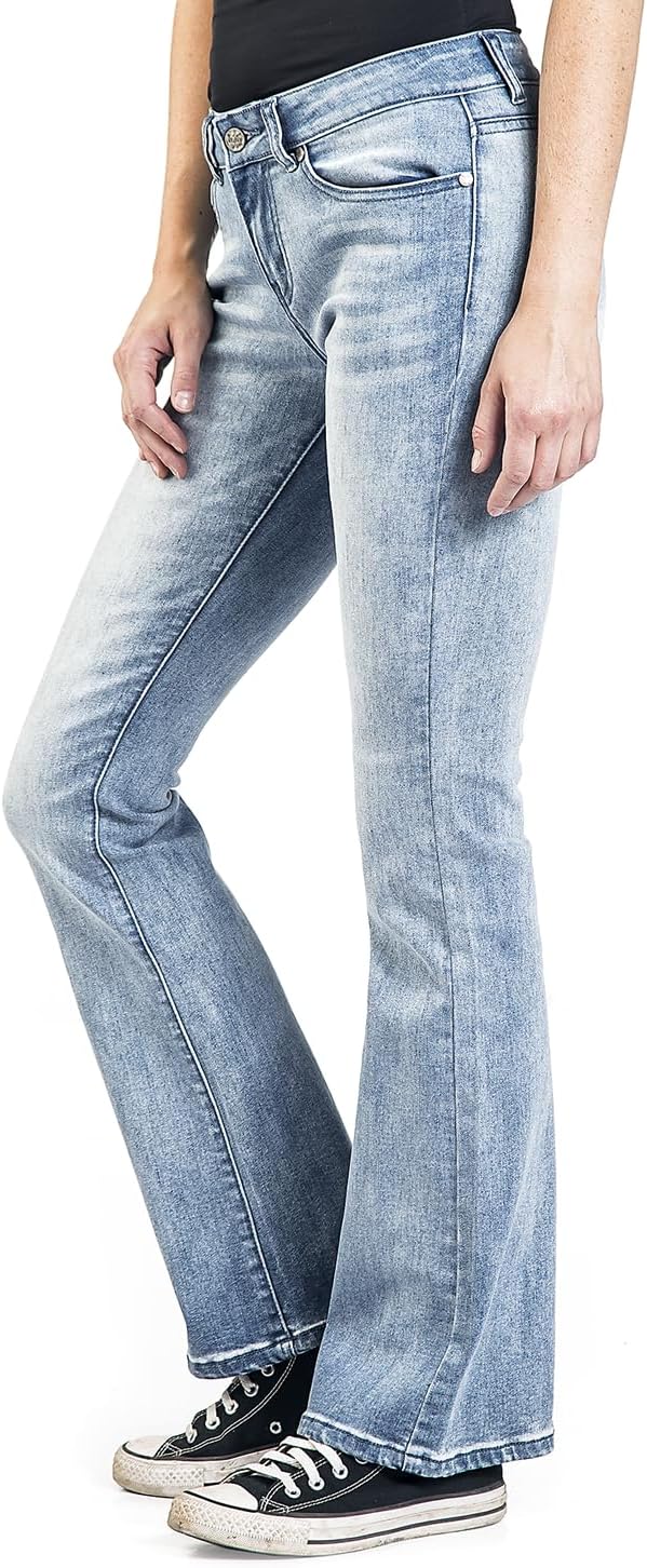 Black Premium by EMP Damen hellblaue Jeans mit Waschung und Schlag W30L34
