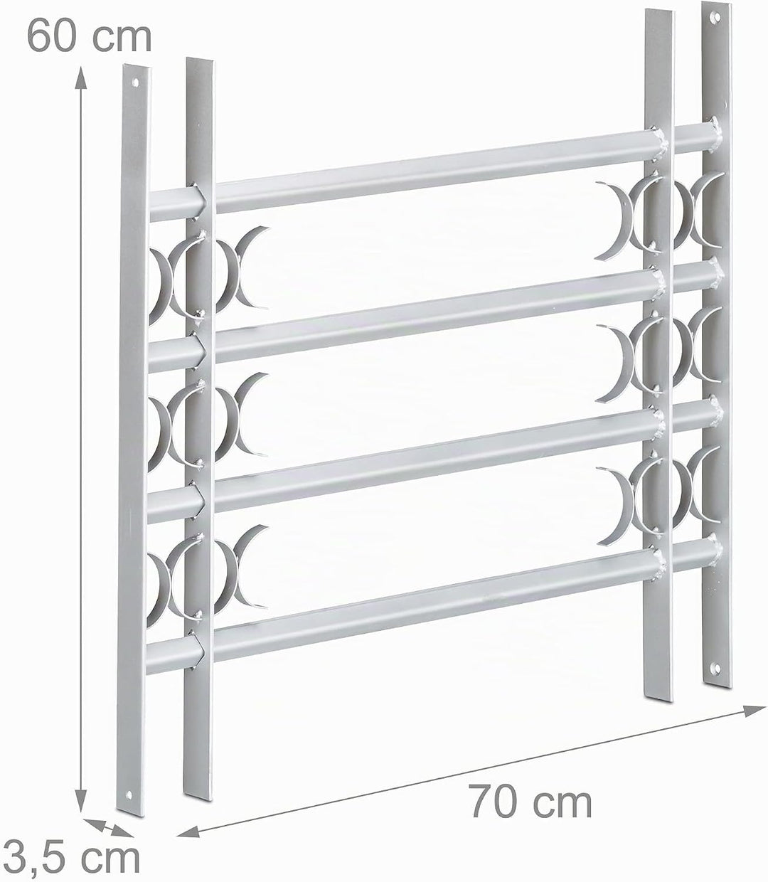 Relaxdays Fenstergitter Einbruchschutz, Ausziehbar, Aussen, Verzinkt, Stahl, 600 x 700-1050 mm, Sich