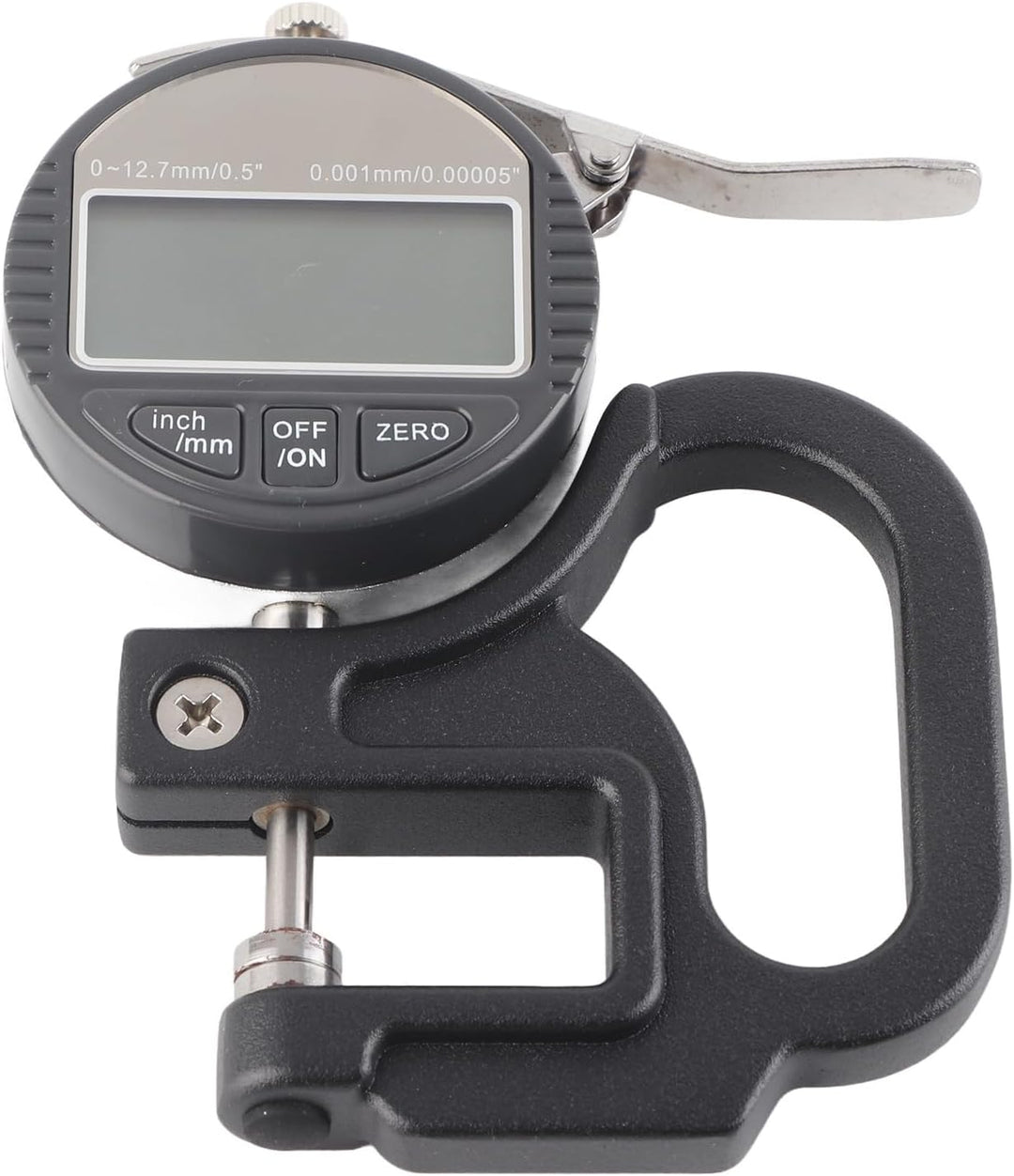 Digitales Dickenmessgerät aus Aluminium und ABS, 0-12,7 mm Messbereich, 0,001 mm Genauigkeit, 12,5 x
