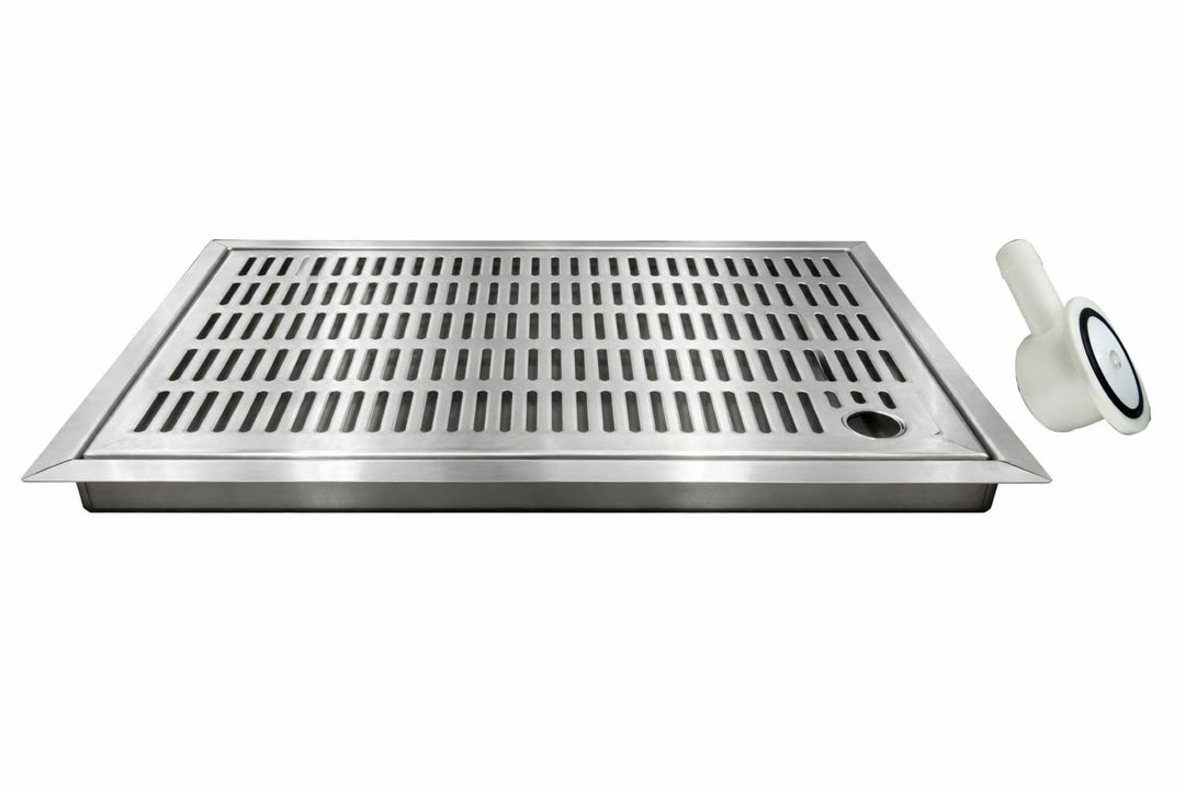 Tropfblech zum Einlassen 3 Teilig aus Edelstahl 480x313x27mm