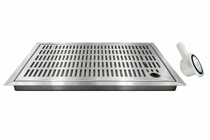 Tropfblech zum Einlassen 3 Teilig aus Edelstahl 480x313x27mm
