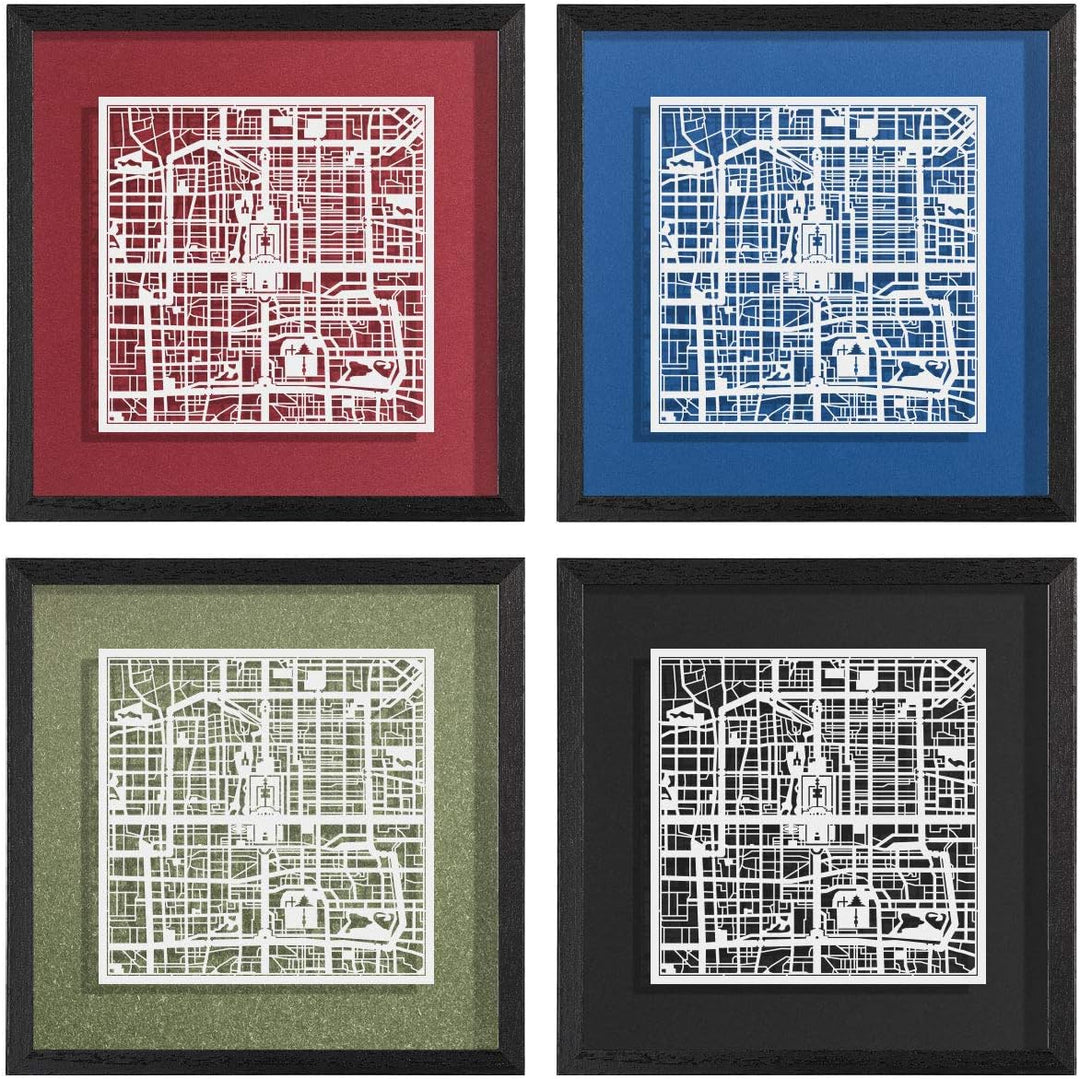 O3 DESIGN STUDIO - Marco de Papel para mapas, 22,8 x 22,8 cm, en Caja de Regalo, Fondo, autocambiant