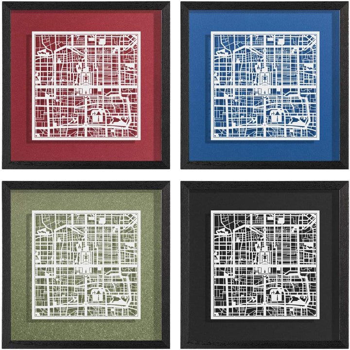 O3 DESIGN STUDIO - Marco de Papel para mapas, 22,8 x 22,8 cm, en Caja de Regalo, Fondo, autocambiant