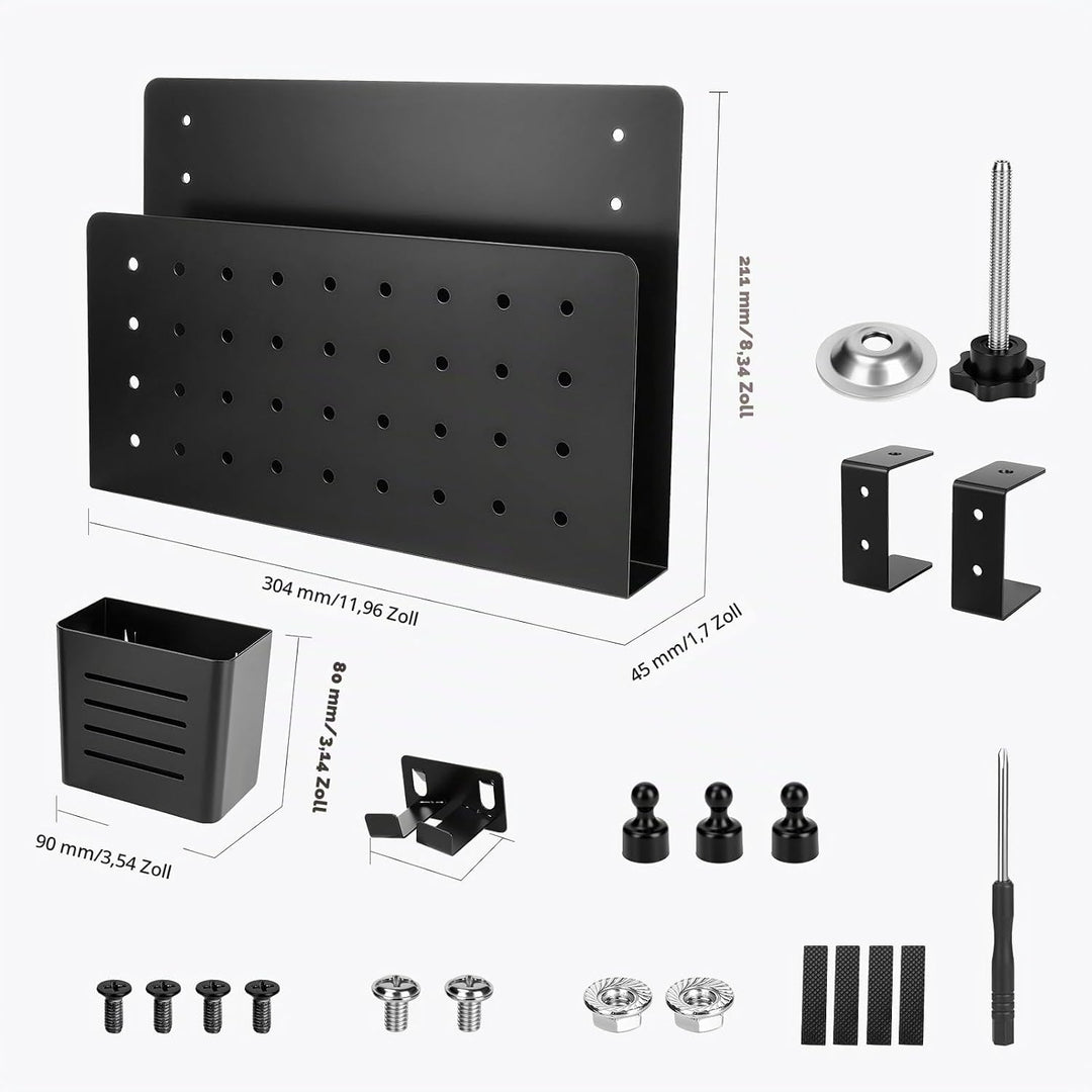 Schreibtisch Organizer Clip-On – Bohrfreie Laptop Halterung für Tischkanten 1–5,6 cm, mit Stifthalte