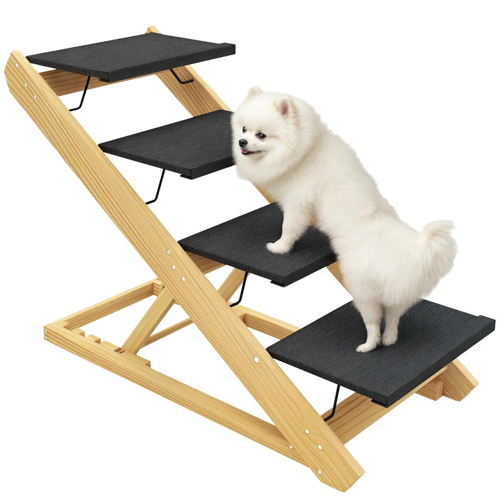 PawHut 2 in 1 Hundetreppe 4-stufige 62,5 cm Höhenverstellbar Hunderampe mit Rutschfester Oberfläche