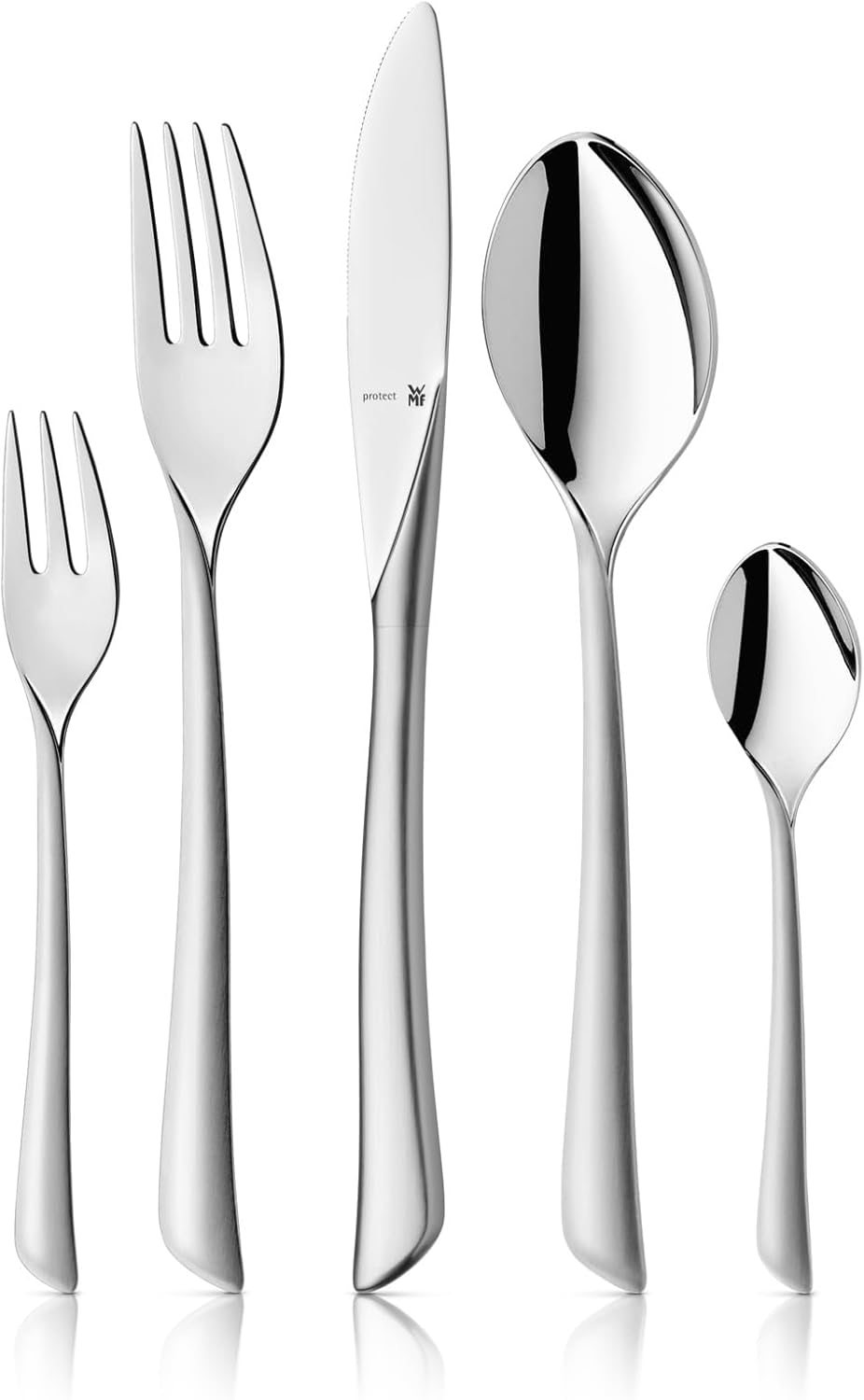 WMF Virginia Besteck-Set 66-teilig für 12 Personen Cromargan protect Edelstahl rostfrei teilmattiert
