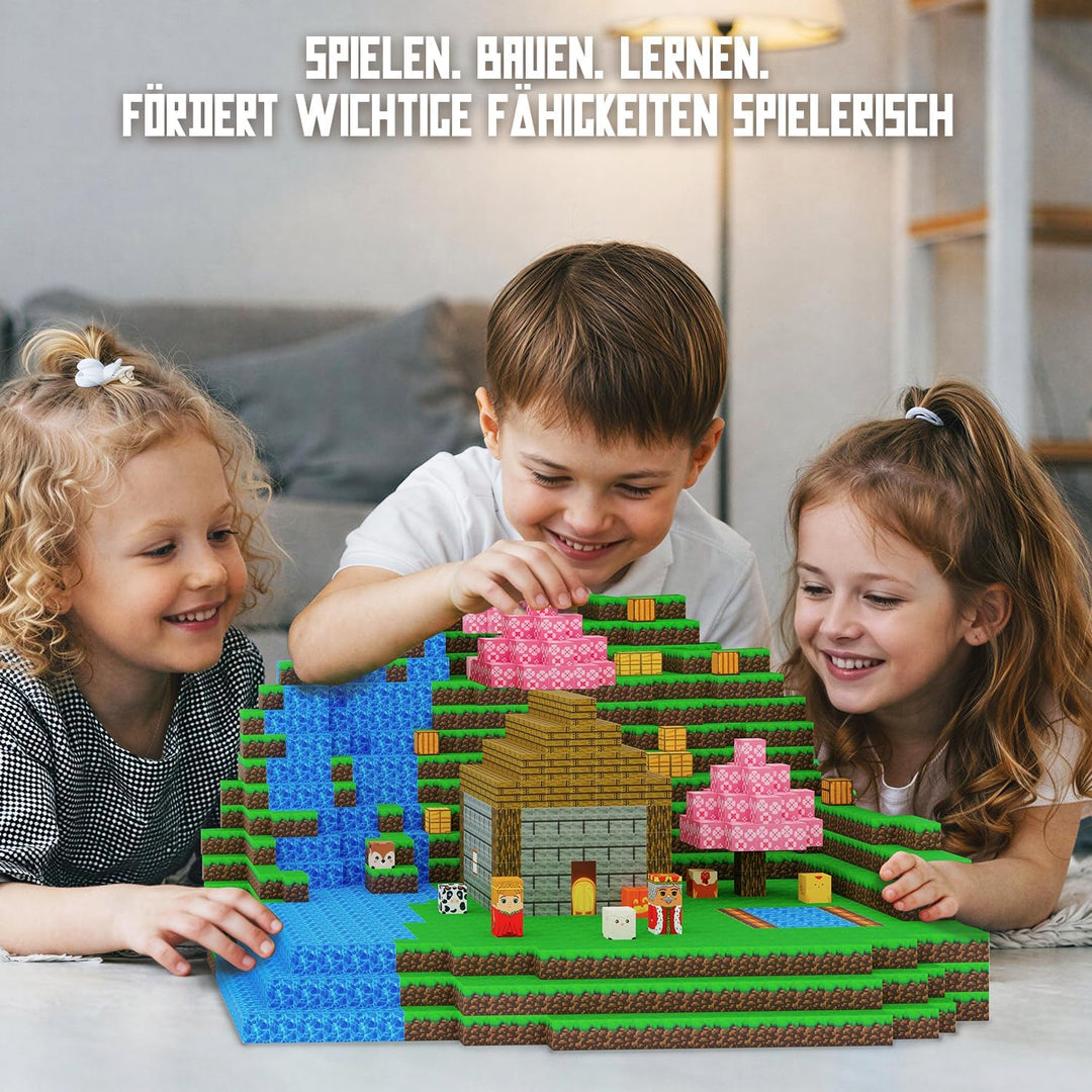 Headquarter Set mit 330 Magnetbausteine I Magisches Kinder Magneten Spielzeug für kreative Bauwelten