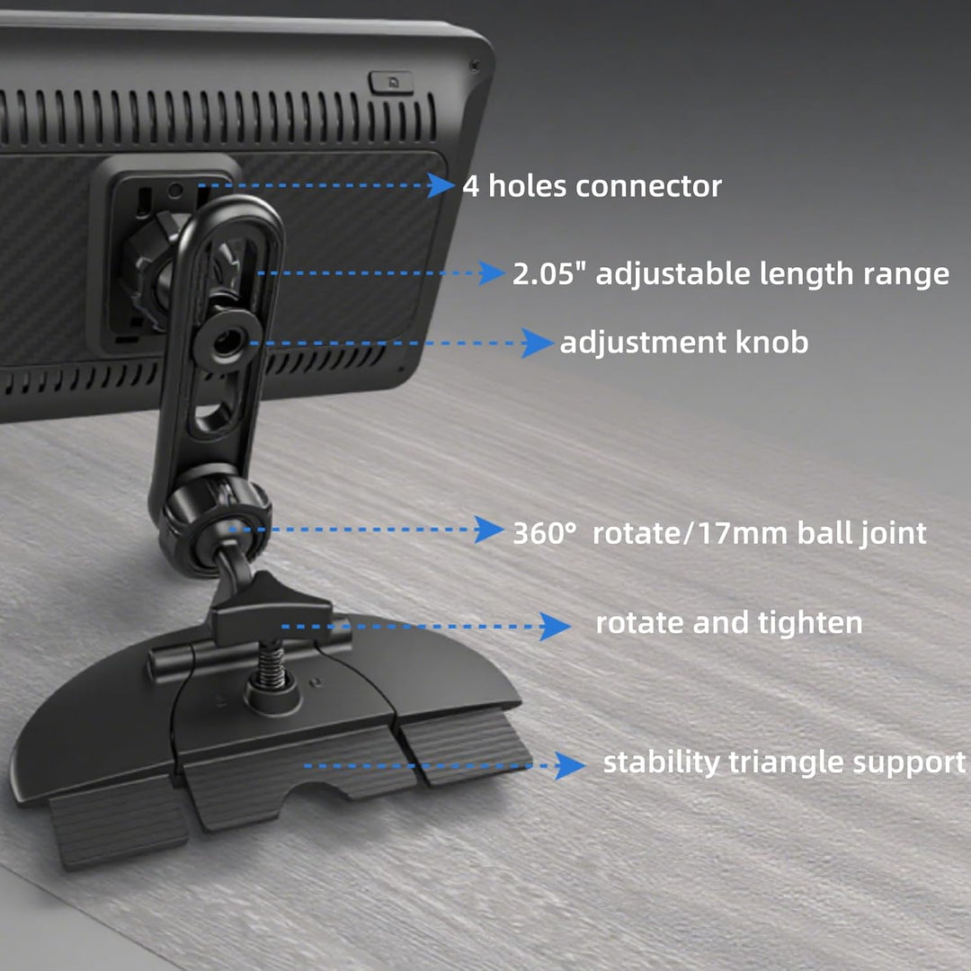 Epronic CD SchlitzHalterung für CarPlay Bildschirm Verstellbarer Arm und 360° Drehbarer 17mm Kopf Ko