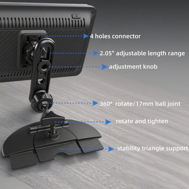 Epronic CD SchlitzHalterung für CarPlay Bildschirm Verstellbarer Arm und 360° Drehbarer 17mm Kopf Ko