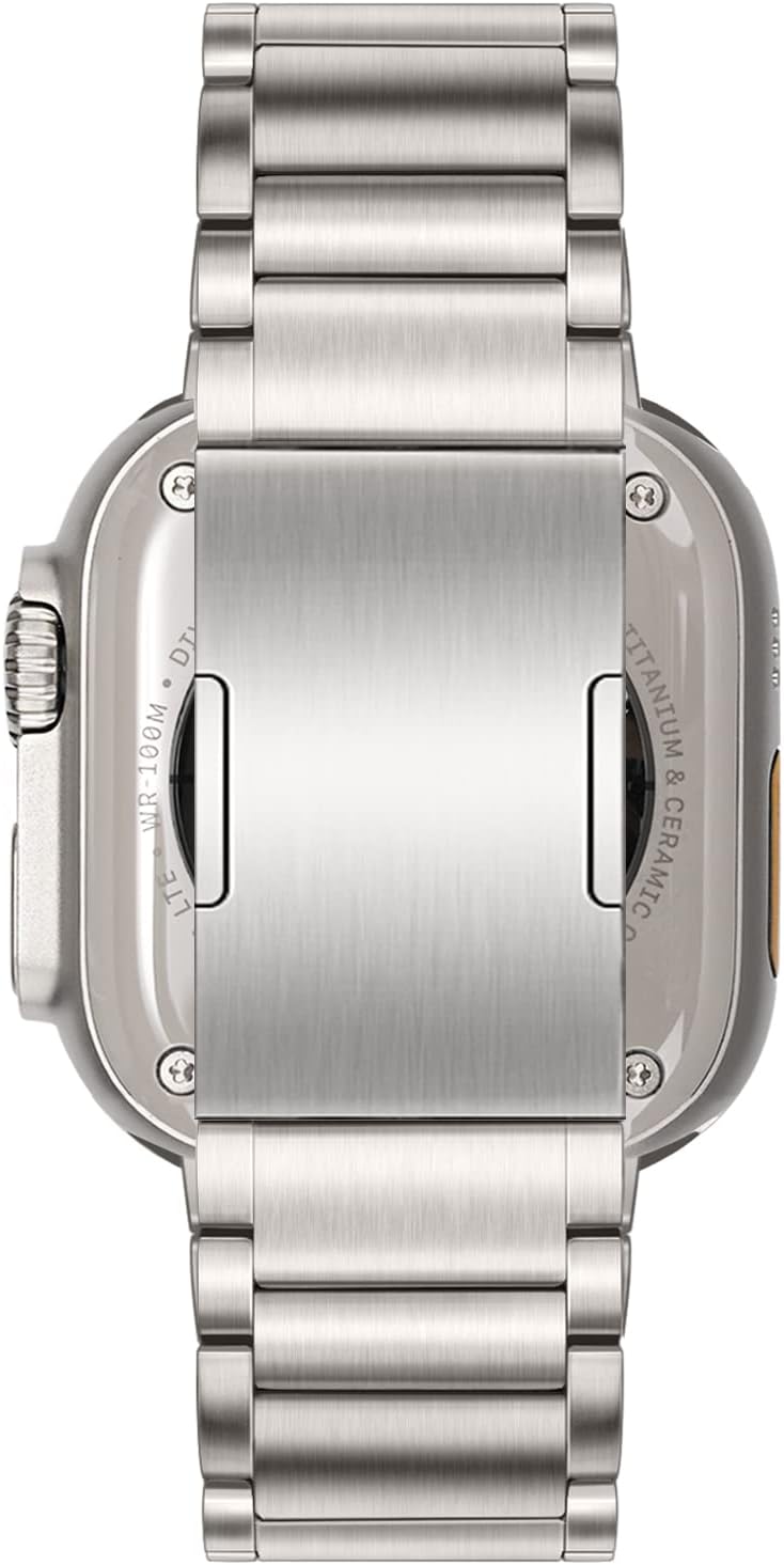 TRUMiRR Kompatibel mit Apple Watch Ultra 2 49mm Titan Armband, Titan Metall Uhrenarmband Business Ar