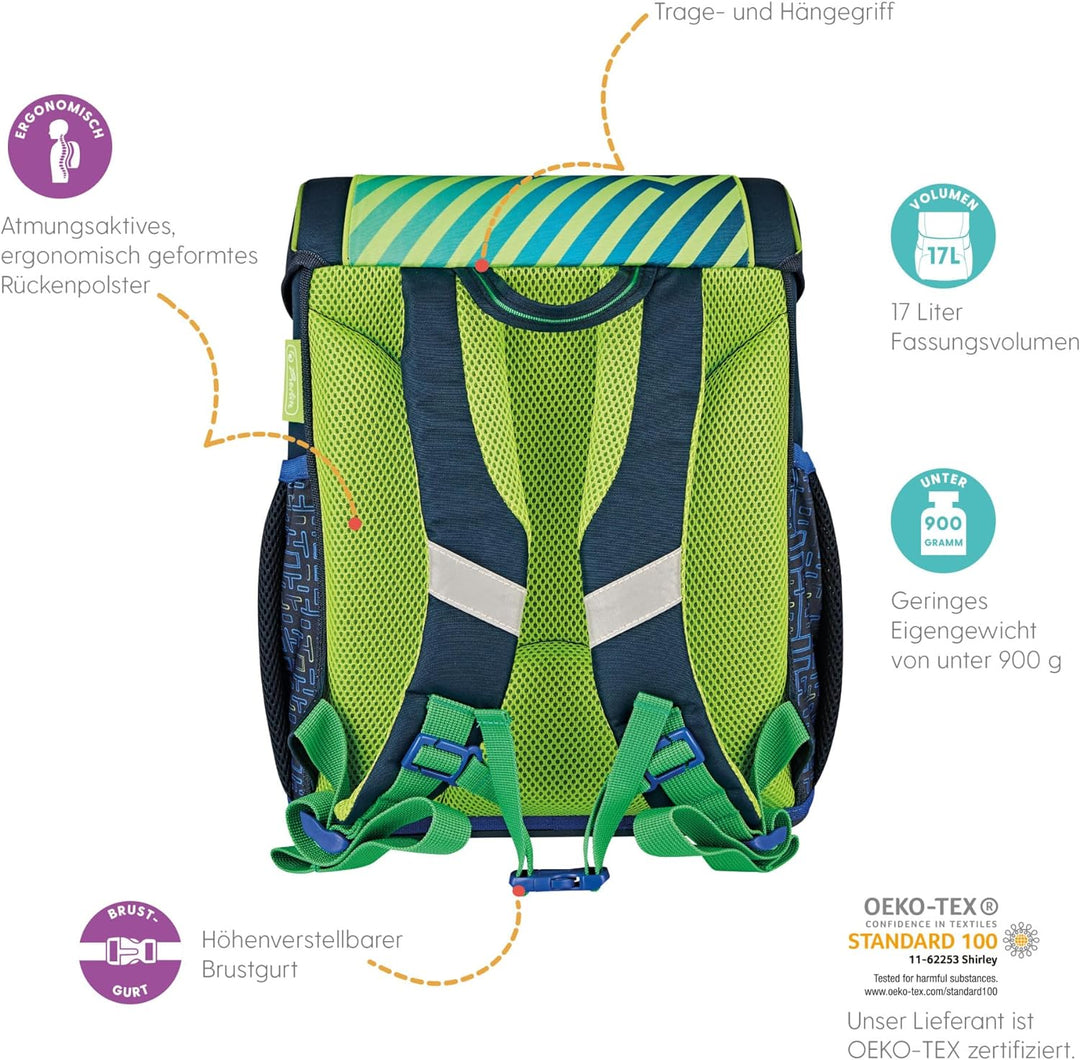 herlitz Schulranzen Loop Plus Funky Ninja, 1 Stück, Funky Ninja