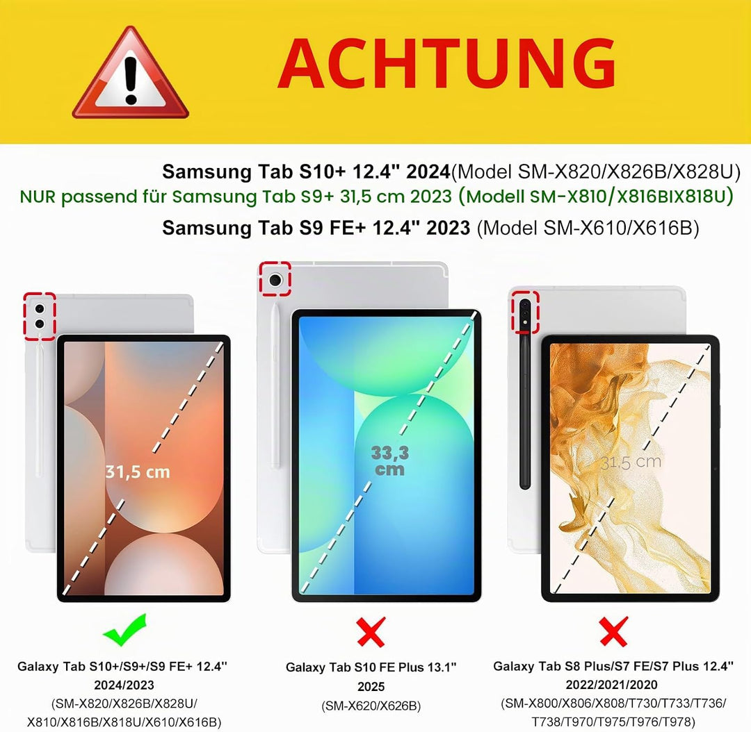 Fintie Tastatur Hülle für Samsung Galaxy Tab S10+ Plus/S9 FE+ Plus/S9+ Plus 12.4 Zoll Tablet, Keyboa