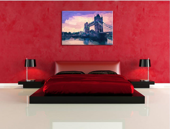 Pixxprint Tower Bridge in London als Leinwandbild/Grösse: 100x70 cm/Wandbild/Kunstdruck/fertig bespa