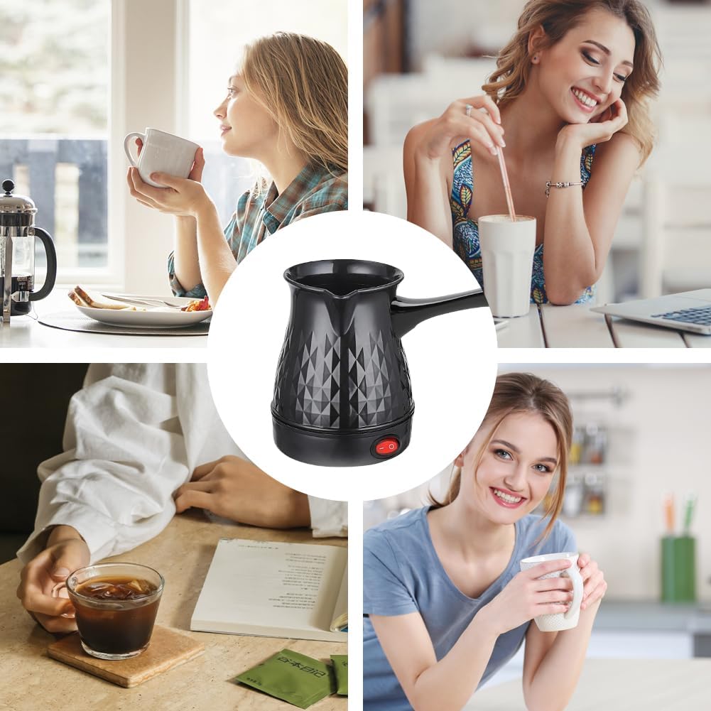 DASIAUTOEM Elektrische Kaffeekanne 500ML, Türkischer Kaffeekocher, Mokka Kaffeekannemit Griff, Espre