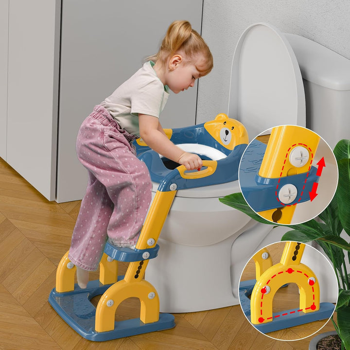 Toilettensitz Kinder mit Treppe, Upgraded WC Aufsatz für Kinder für Jungen und Mädchen, 2-in-1 Toile