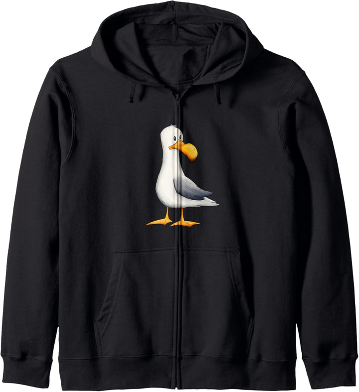 Lustige Möwe Nordsee Ostsee Meeres-Vogel Kapuzenjacke