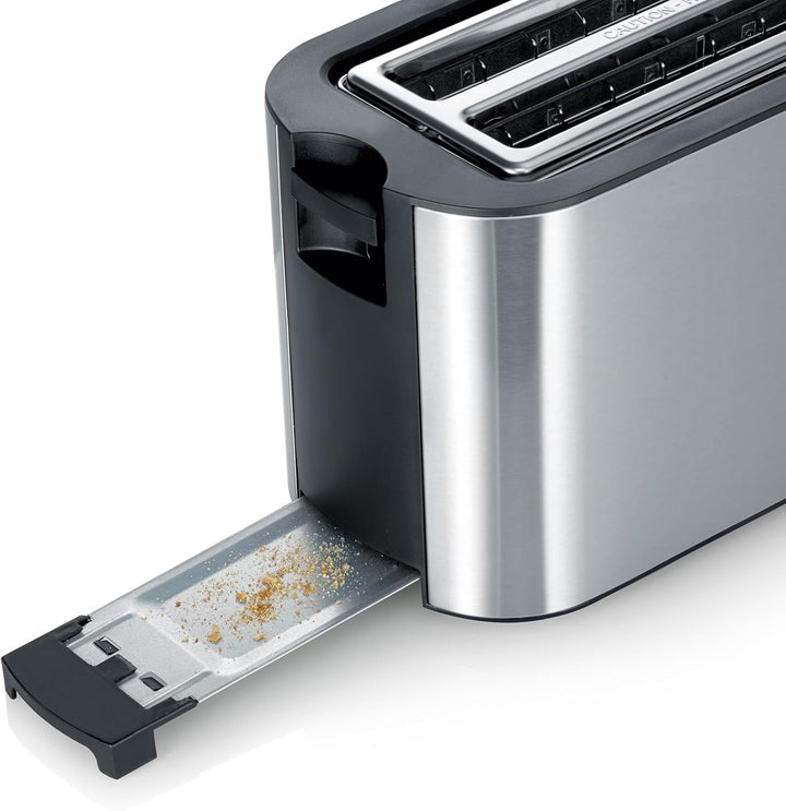 SEVERIN Automatik-Toaster, 2 Langschlitzkammern, Für bis zu 4 Brotscheiben, 1.400 W, AT 2590, Edelst