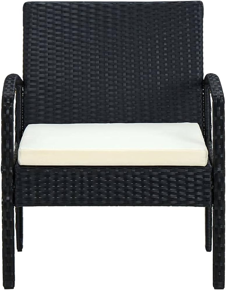 vidaXL Gartenstuhl mit Kissen Gartensessel Sessel Stuhl Rattansessel Rattanstuhl Gartenmöbel Balkons