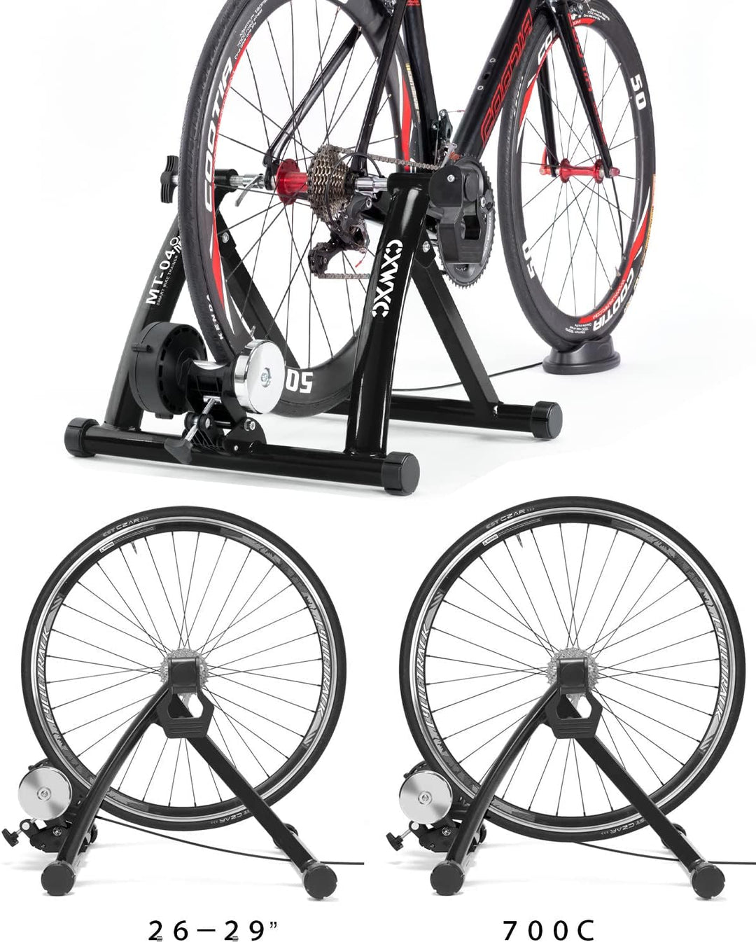 CXWXC Fahrrad Rollentrainer Indoor für 26-29 Zoll Reifen Rennrad Rollentrainer Klappbarer Fahrradrol