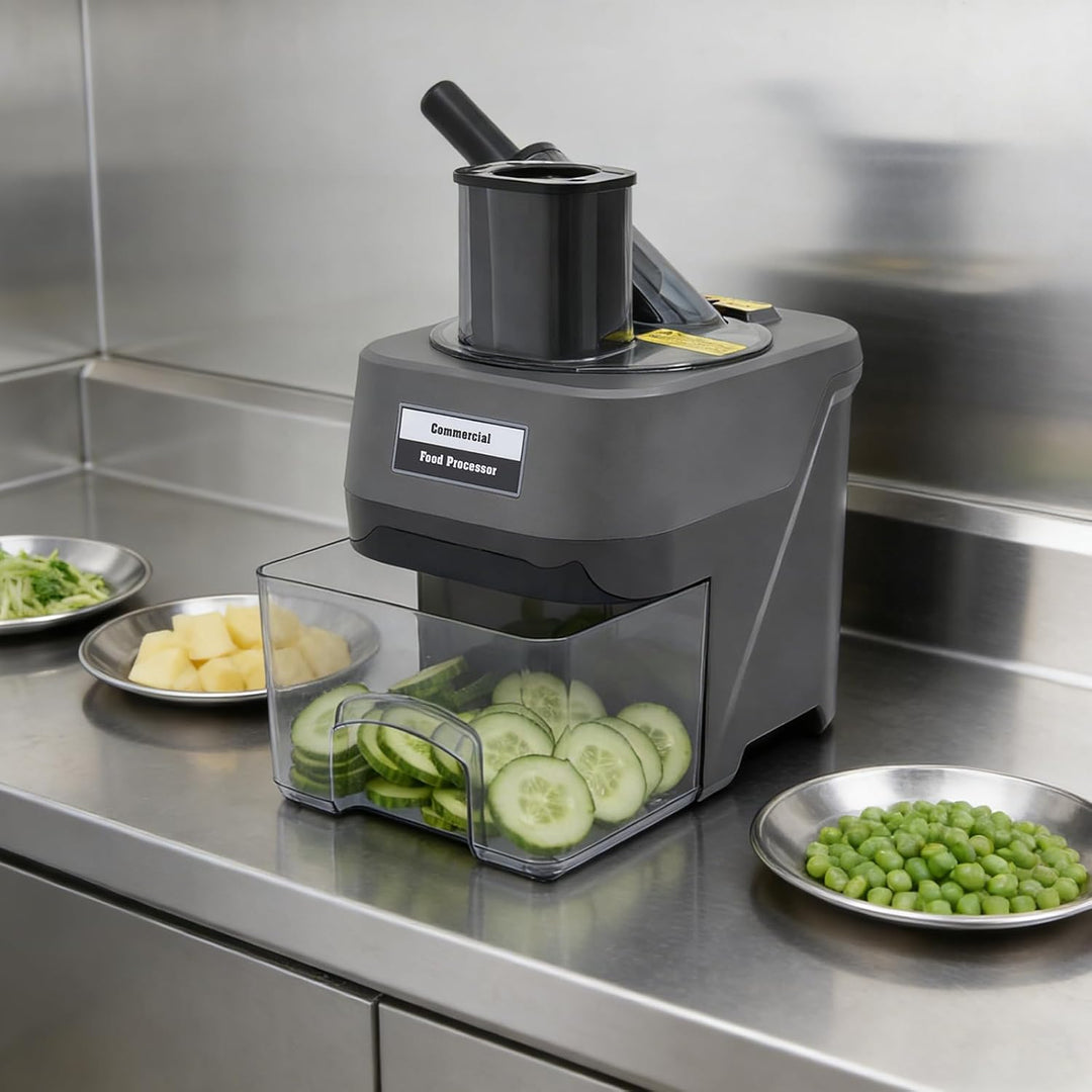 Gewerblicher Gemüseschneider mit 3 Klingen für Gastronomie 100W 220V | Kommerzieller Gemüseschneider
