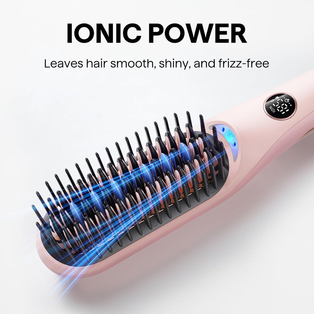Wavytalk Glättbürste Steambrush Pro, 4-in-1 Dampf Haarglätter Bürste mit ionen technologie, doppelte