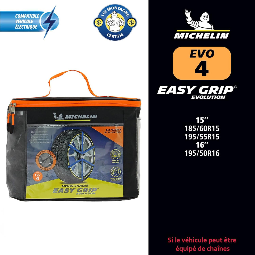 MICHELIN EASY GRIP EVOLUTION 4 Schneekette Auto Textilschneekette 2 Stück | Reifen Schneekette Ultra