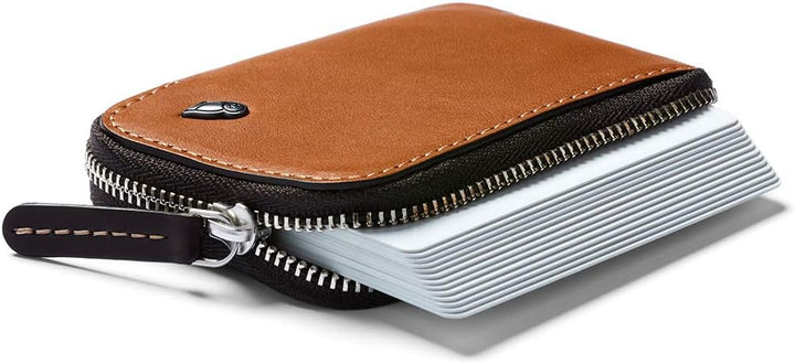 Bellroy Leather Card Pocket Wallet, schlanke Geldbörse mit Reissverschluss (Max. 15 Karten, Fach für
