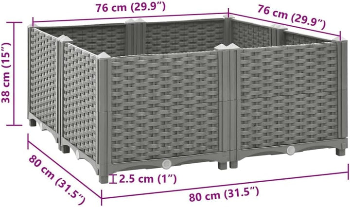 vidaXL Hochbeet, Hochbeet für Garten Balkon Terrasse, Gemüsebeet Pflanzkasten zum Selber Bauen, Blum