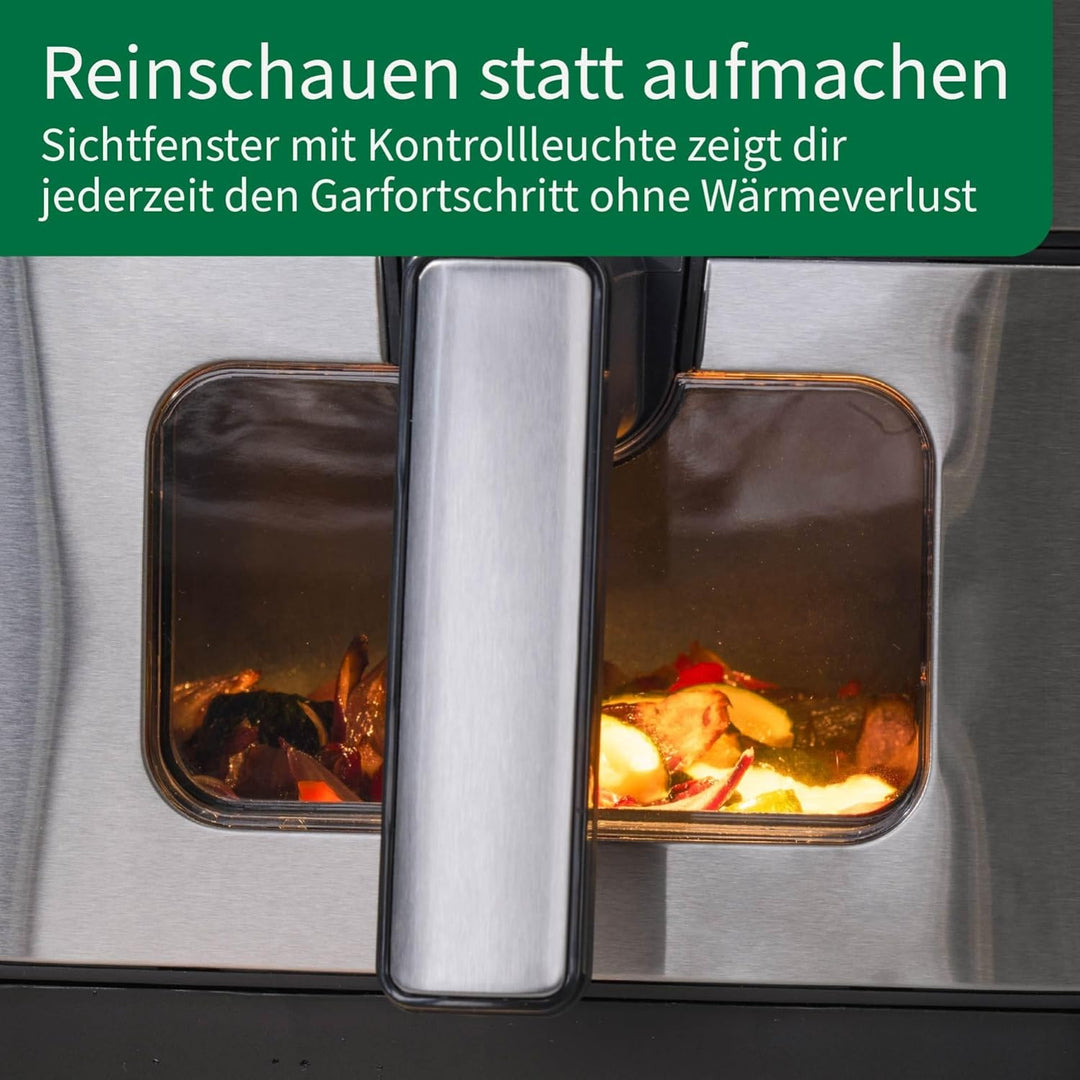 Chefkoch trifft Fackelmann Heissluftfritteuse – 6L Fassungsvermögen, 10 Automatikprogramme, Touchscr
