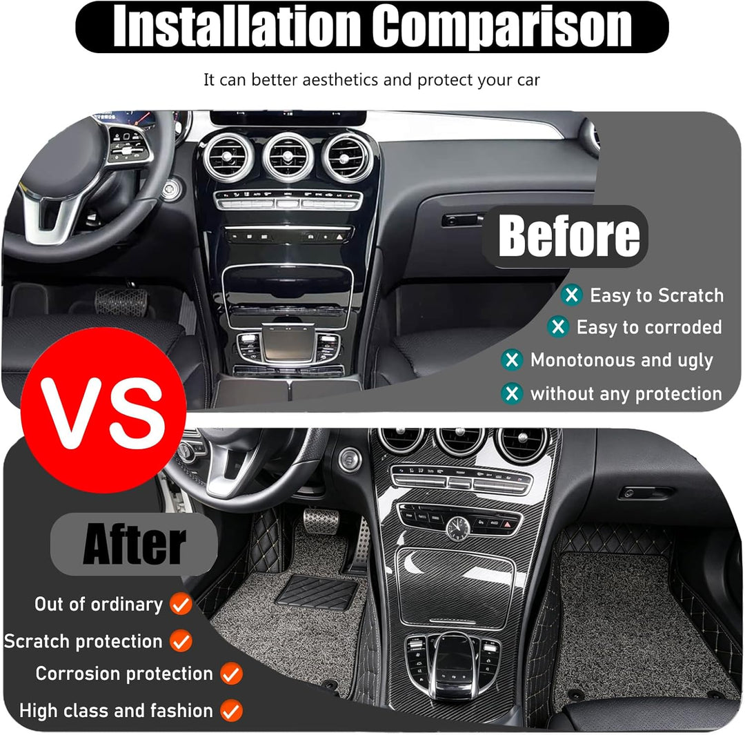 METYOUCAR ABS-Konsole Gear Panel Frame Cover Trim für C-Klasse W205 2015-2018, GLC X253 2016-2019 (K