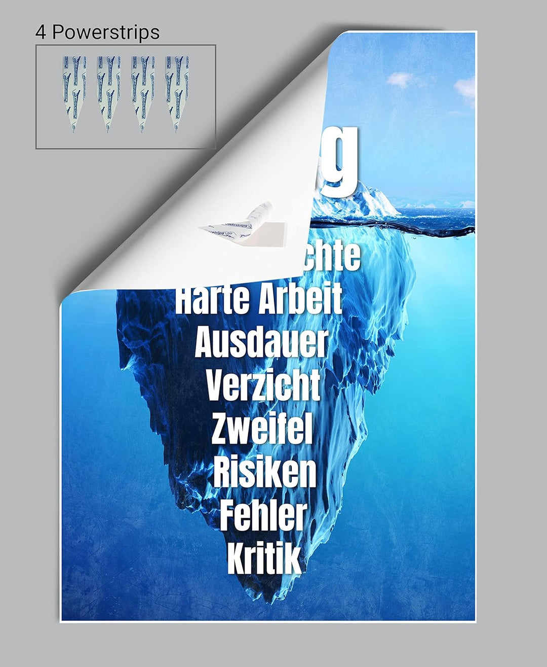 wandmotiv24 Poster als Wanddeko, Grösse Din A1, Erfolg Eisberg, Arktis, Arbeit, Moderne Wanddeko, Wa