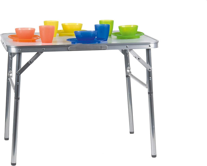 Camp Active Klapptisch - Höhenverstellbare Tischfüsse - Ultraleicht aus Aluminium - 75x55x60cm Silbe