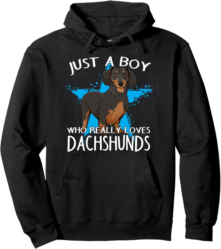 Dackel Dachshund Teckel Herren Junge liebt Dackel Pullover Hoodie