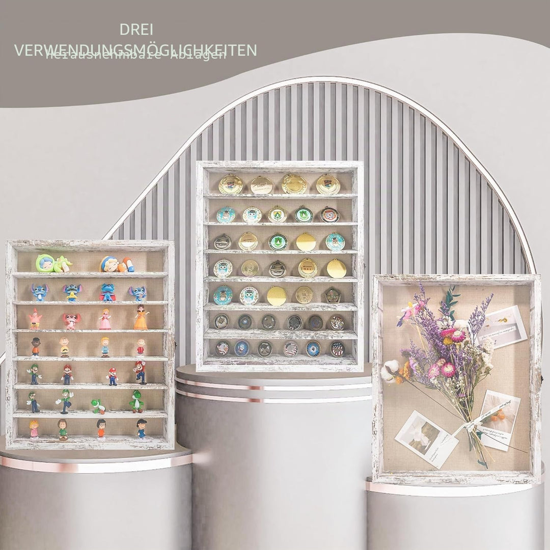 GraduationMall 3D Bilderrahmen mit Abnehmbaren Regalen 40x50cm Tief Objektrahmen zum Befüllen für Mi