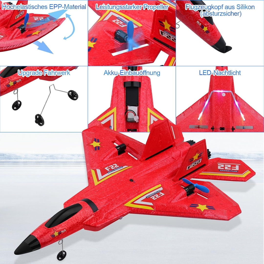 Henakmsl RC Flugzeug 3CH Ferngesteuerter Kämpfer 2.4GHz RC Flugzeug RTF für Anfänger, Kinder und Erw