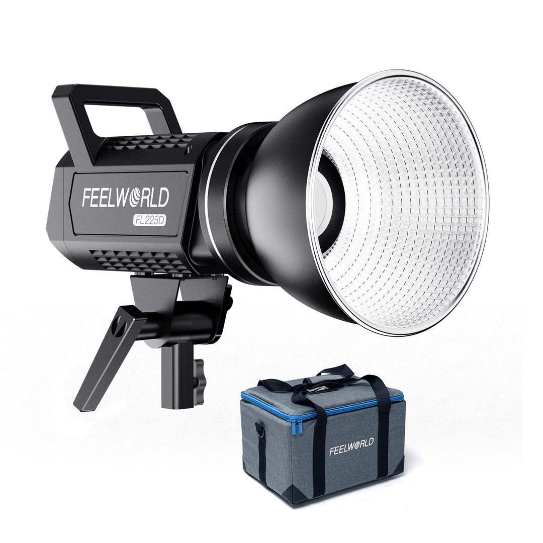 FEELWORLD FL225D 5600K Tageslicht Videostudioleuchte 225W Dauerlicht CRI96+ TLCI97+ 675001ux@1m für