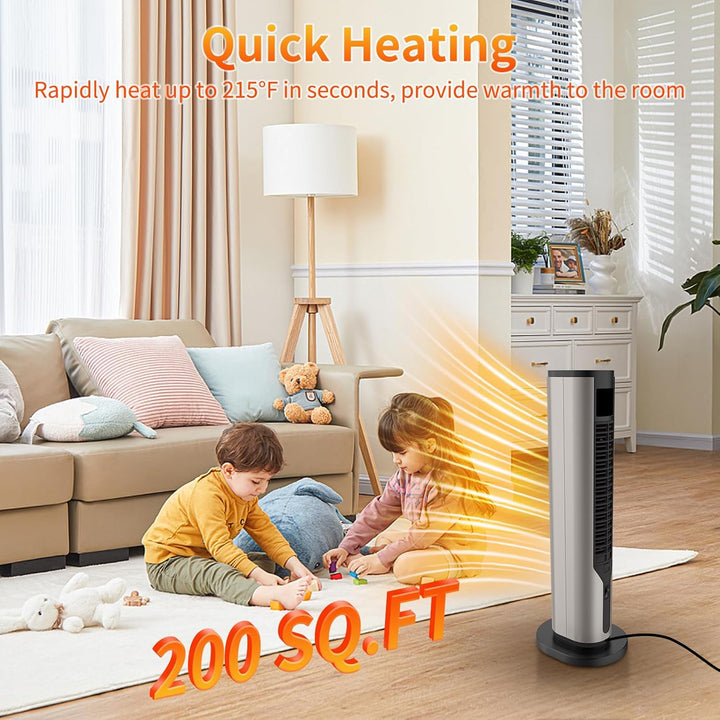 Heizlüfter Energiesparend,Niedriger Energieverbrauch 2000 W,Leiser Keramik-Heizkörper von 60 cm, Übe