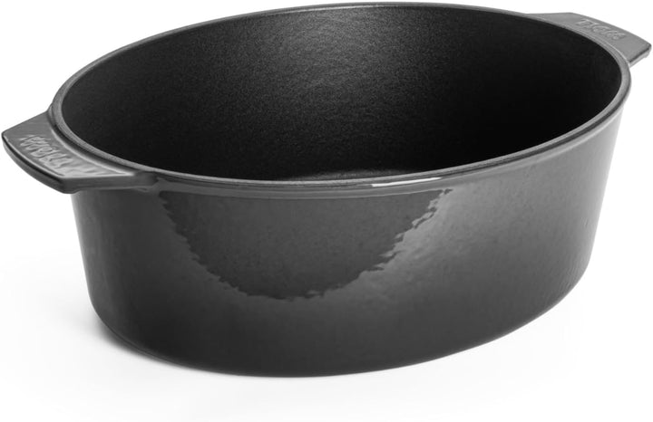 Woll Iron Bräter mit Deckel und Silikongriffen - Induktiv -, 34 x 26 cm, 12,5 cm hoch, 7,5l - Geeign