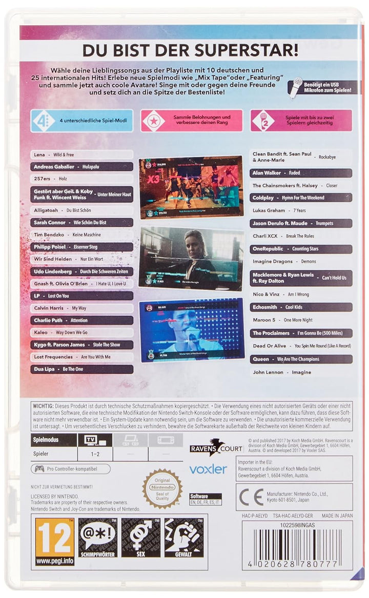 Let's Sing 2018 mit Deutschen Hits + 2 Mics [Switch]