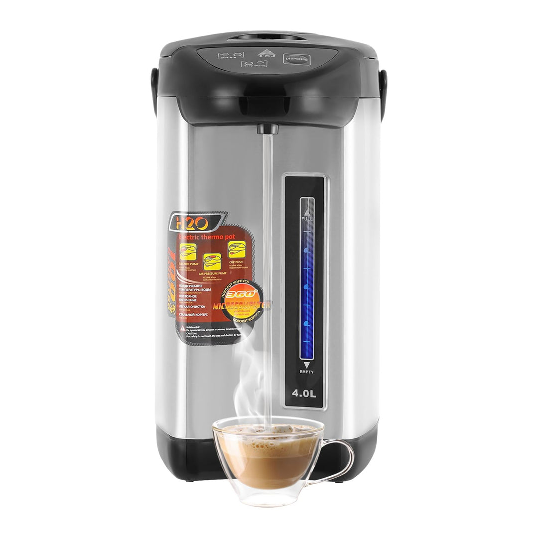 JIDIJINGH 4L Thermopot Elektrischer Wasserkocher mit Warmhaltefunktion 750W, Konstante Temperatur 92