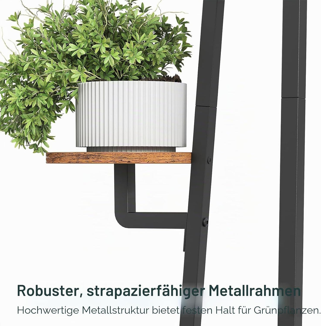 HOOBRO Pflanzenständer mit 3-flammiger Pflanzenlampe, Blumenständer, Pflanzenregal mit Timerfunktion