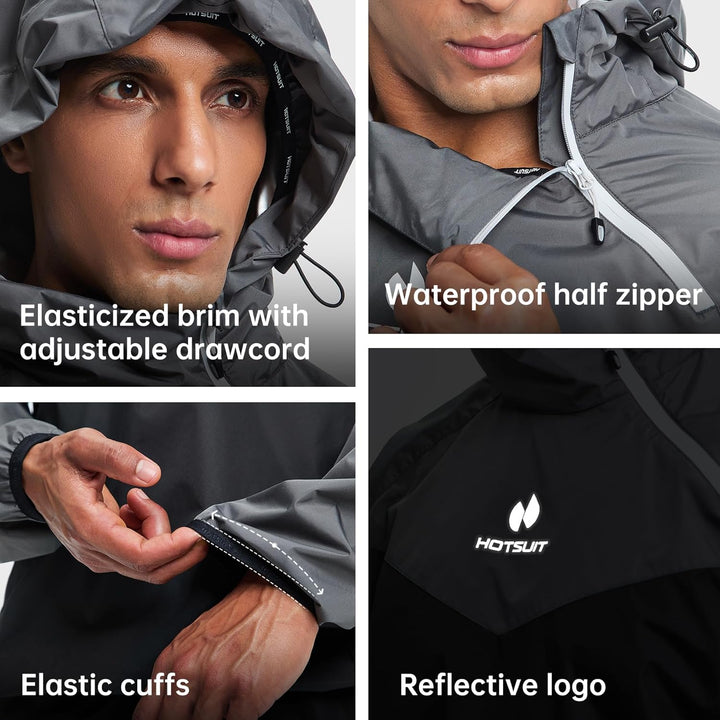 HOTSUIT Schwitzjacke/Schwitzanzug Herren Trainingsanzug Sportanzug Fitness Schwitzanzug Trainingshos