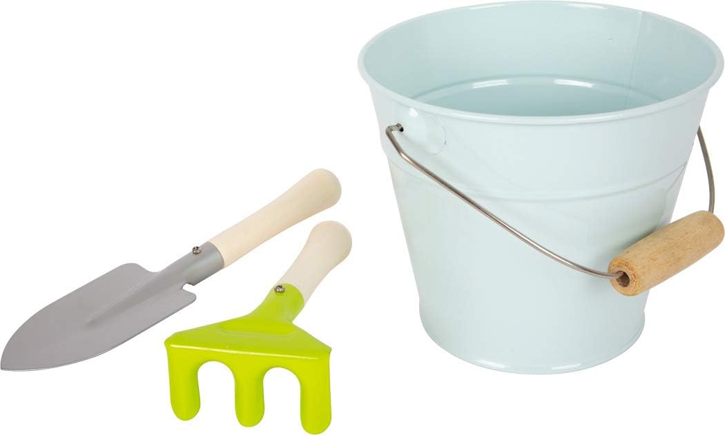 small foot Grosses Gartenwerkzeug-Set, Kindergeräte mit praktischen Schlaufen und in modernen Farben