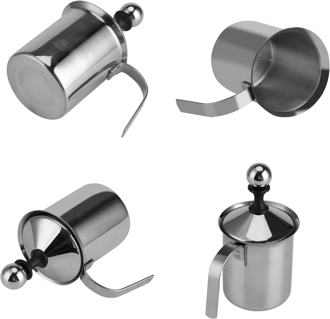 Yosoo 400 ml/800 ml Manueller Milchaufschäumer aus Edelstahl für Cappucino, Latte Macchiato 800ML si