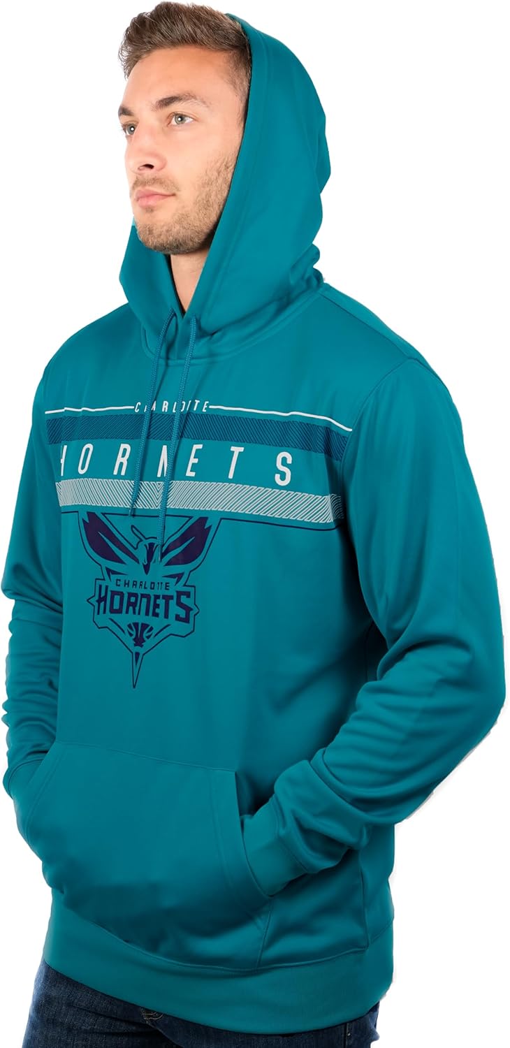 NBA Herren Fleece Hoodie Pullover Sweatshirt Poly Midtown, Herren, Midtown Hoodie S Blaugrün, S Blau